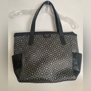 Fossil Tote shoulder Bag black/gray print